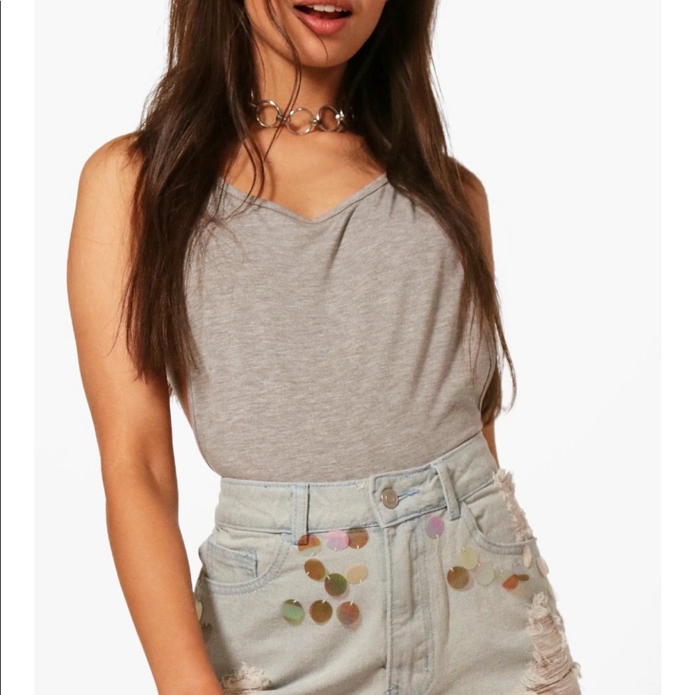 High Waist Mermaid Sequin Mom Shorts - Picture 5 of 6